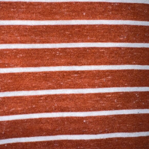 UMGEE Boutique Rust & Off-White Striped Longsleeve Tunic w/ Blue Elbow Patches - Picture 2 of 5